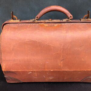 Vintage Doctor Gladstone Leather Bag Case